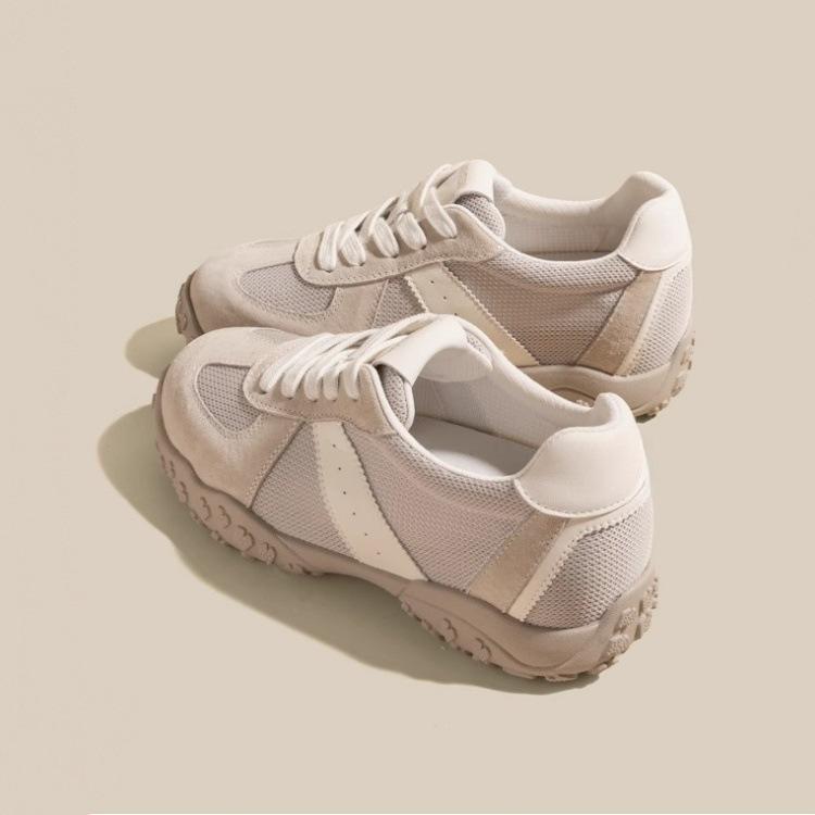 7Cm inner height increase German training shoes women's 2025 new summer mesh breathable round head small sports and leisure shoes