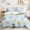 Cartoon Little Dinosaur Three-Piece Digital Printing Duvet Set Suitable For Children'S Bedroom Decoration