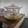 Shangqi Hammered Glass Gaiwan Tea Set with Gold Rim