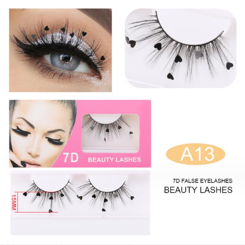 False Eyelashes Makeup Tools Natural Long Thick Volume Eyelashes Beauty Fluffy Eyelashes Sequin Flower Christmas  Eyelash Party Eyelashes