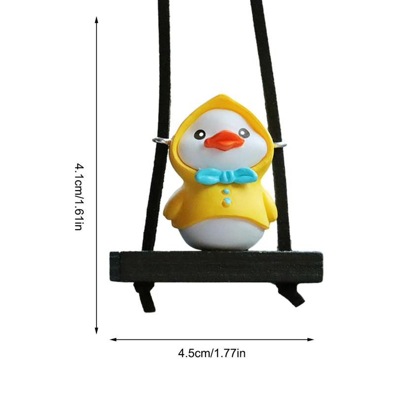 2D Cool Swing Duck Car Pendant Swinging Duck Car Hangings Ornament Cute Car Accessories Funny Raincoat Swinging Duck Car Pendant