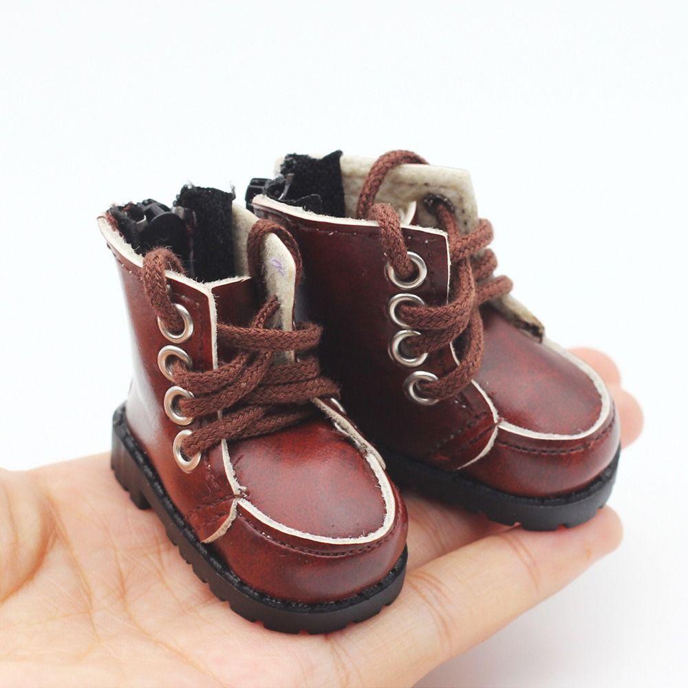 Brown/Black Doll Shoes Leather Material Fashion Boots New Casual Wear Shoes  20cm Cotton Doll