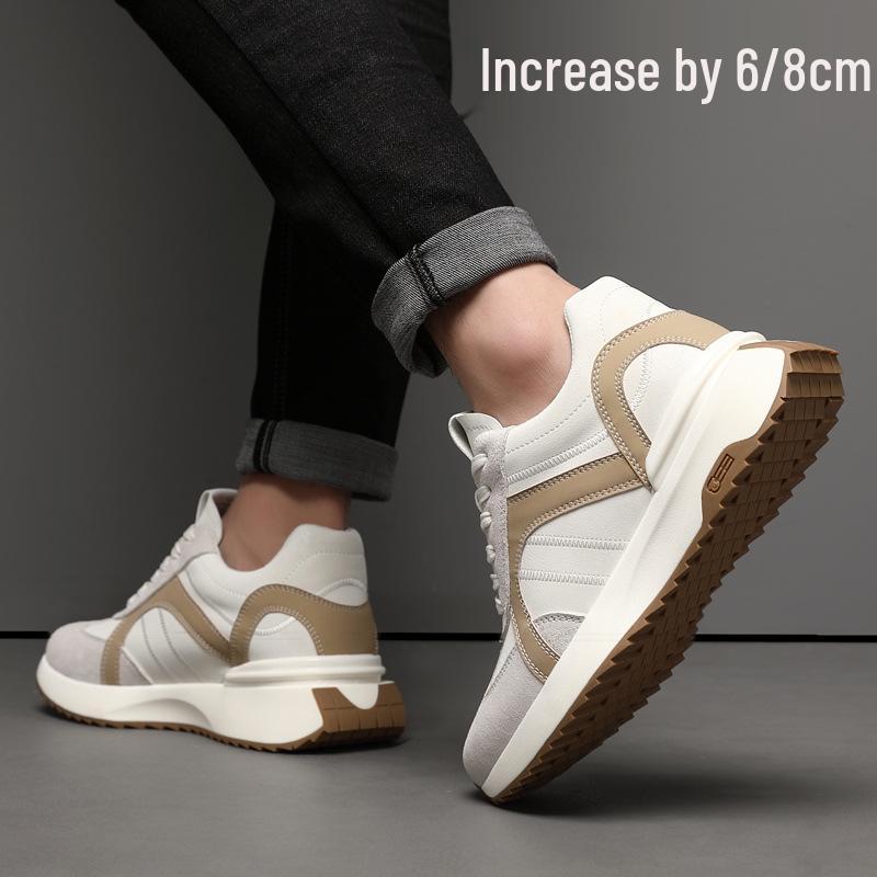 Men's 8cm Height-Boosting Korean Style Casual Skate Sneakers