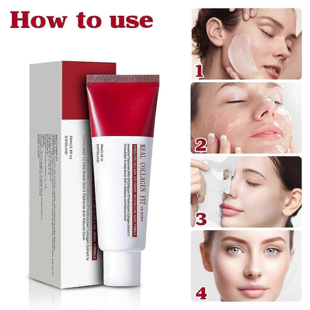 Real Collagen Fit, Collagen Wrapping Mask, Collagen 670,000ppm, Peel Off Facial Mask for elasticity, Hydrating, Glow, Glass Skin,Skin Care, 50ml, 1.69
