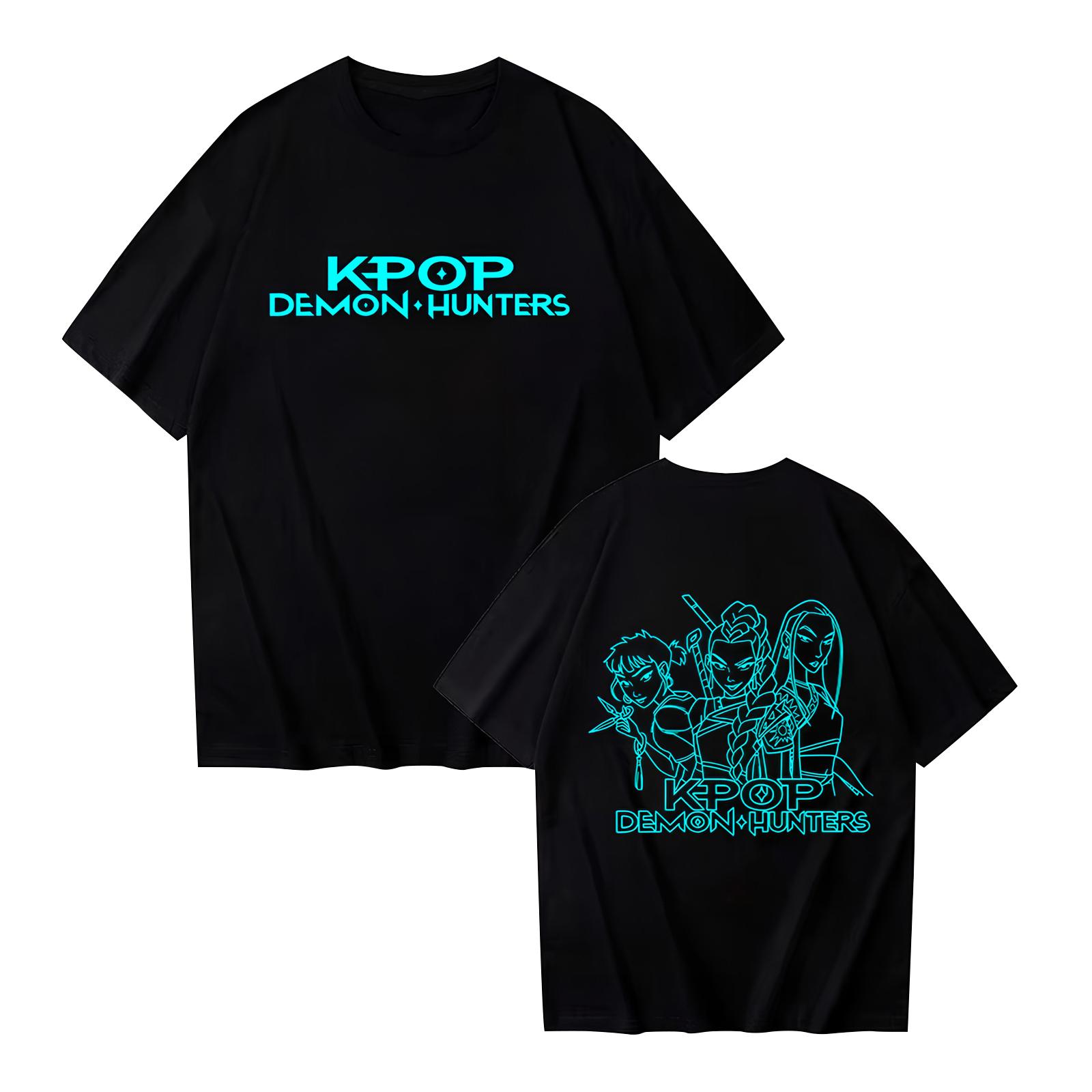 

Women s Casual Cotton Luminous Print T-shirt Round Neck Pullover Short Sleeve Top L