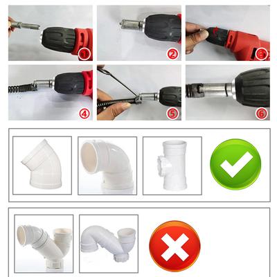 Outil de dragage de tuyaux multifonctionnel Ressort Tuyaux Égout Salle de bain Cuisine Tuyaux d'évacuation Déboucheur Pipeline Bouché Enlèvement
