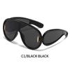 New Luxury  Wave Mask Sunglasses Women Fashion One Piece Sun Glasses For Men Oversized Oval Trending Sunglasses