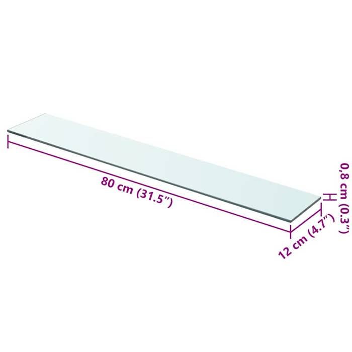 Maison Exclusive - Panneaux d'étagère 2 pcs Verre Transparent 80 x 12 cm