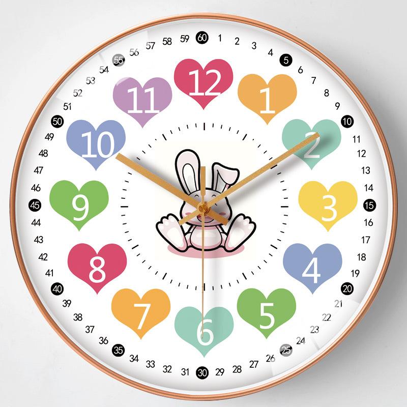 8-Inch 20Cm Clock Wall Clock Living Room Home Early Education Clock Modern Children'S Room Wall Hanging Mute Clock