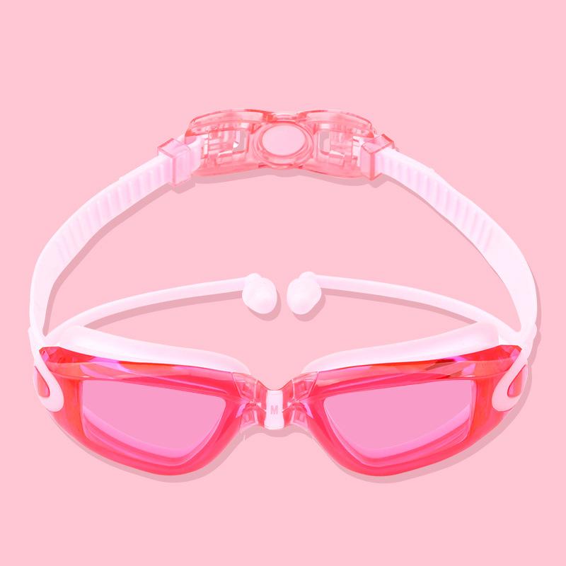 Swimming goggles for children, electroplated swimming goggles, myopia swimming goggles for boys and girls, anti-fog high-definition swimming goggles,