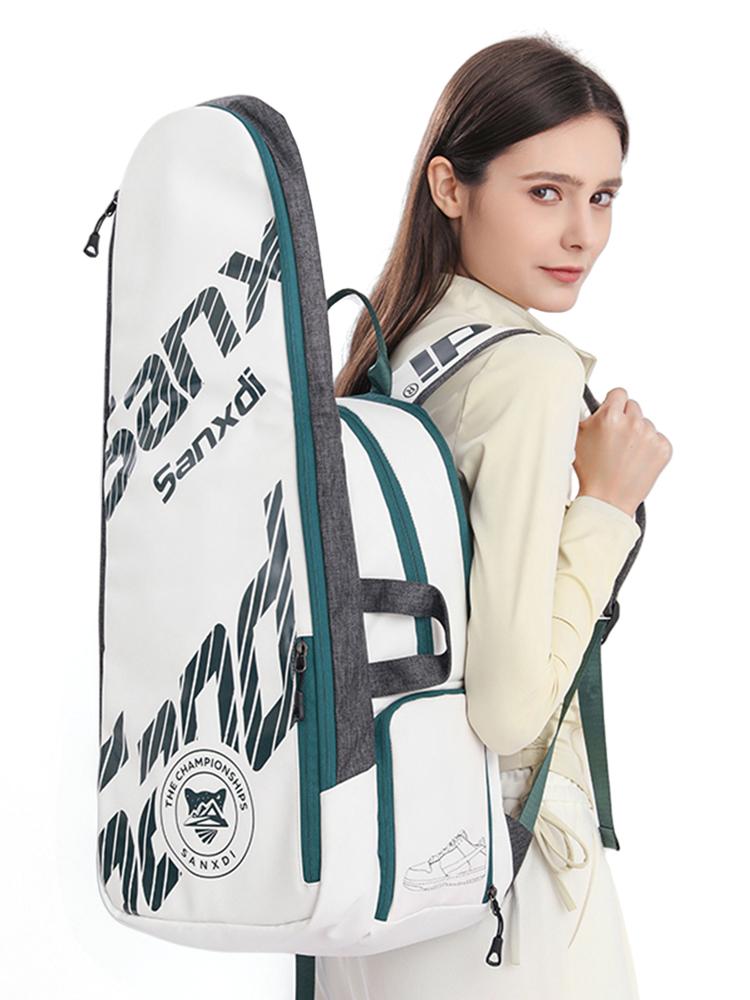 Foldable Tennis Backpack Anti-Scratch Portable 3 Tennis Rackets Bag Breathable Multifunction Sports Backpack for Outdoor Sports