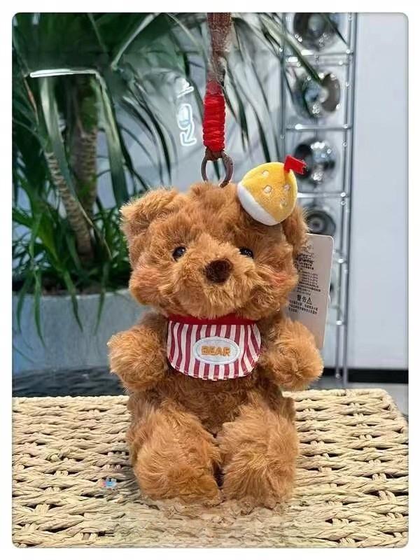 Cute Bear Bag Pendant With Polyester Plush Material For Kids And Teens