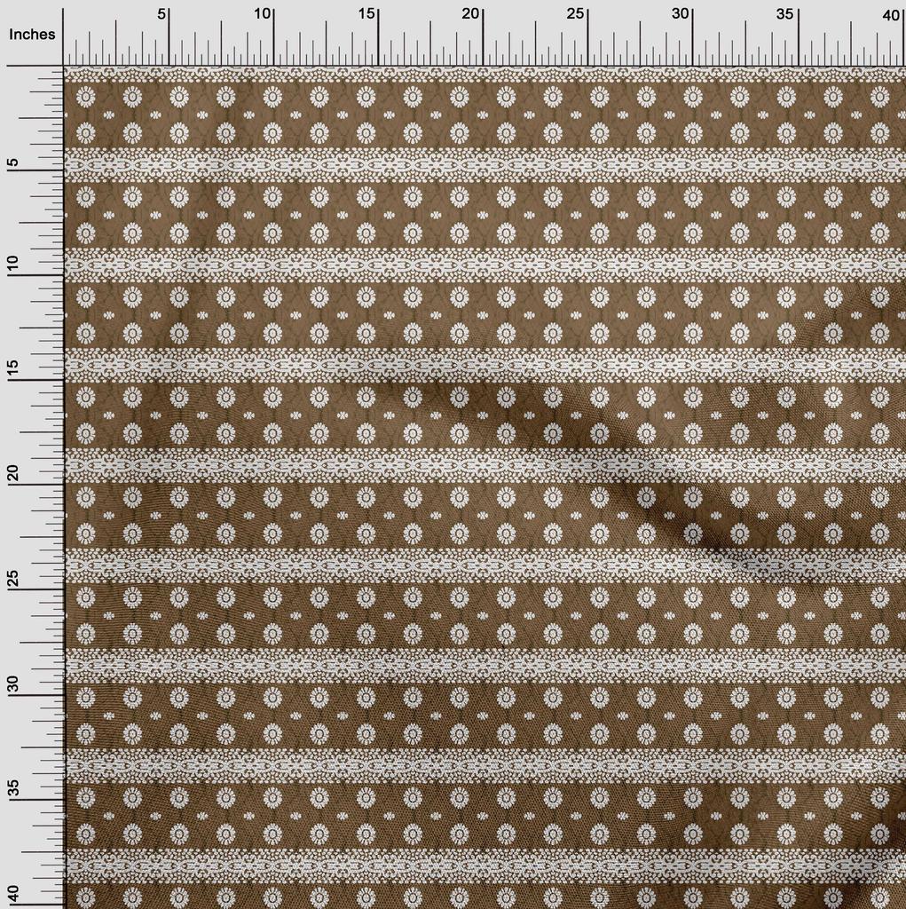 oneOone Cotton Flex Brown Fabric Aian Batik Fabric For Sewing Printed Craft Fabric By The Yard 40 Inch