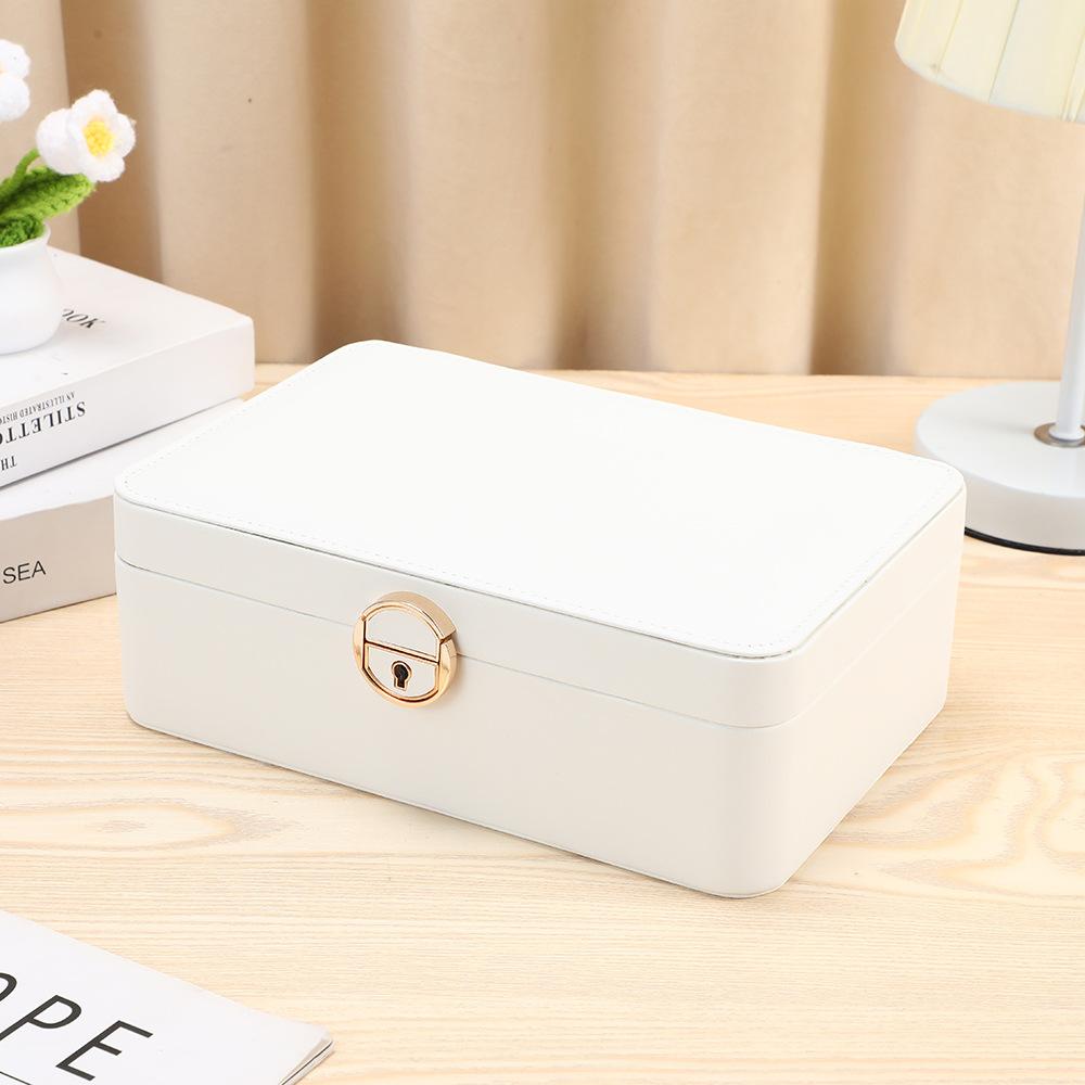 New Special Promotion Portable Pu Leather Jewellery Ring Necklace Storage Case Rectangle Travel Jewelry Box Packaging