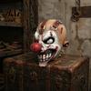 Horror Robber Cosplay Props Halloween Clown Mask, Realistic Latex Scary Mask with Blood Stained Scarred Red Nose for Haunted House Parties Costume