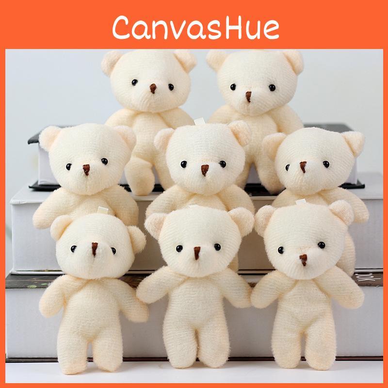 Charming Miniature Bear Plush Beige Teddy Doll Soft Short Plush Keychain Gift