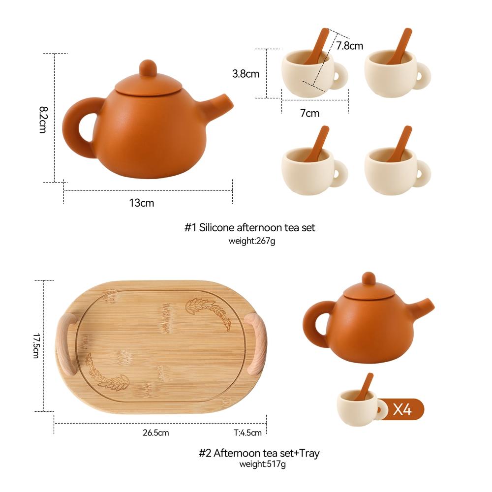 Wooden Afternoon Tea Set Toys,Early Educational Toys for Toddlers,Kitchen Accessories Afternoon Tea Party Food Play Girls Toys