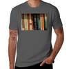 On Books a Shelf TShirt Vintage Print Crew Neck Tee