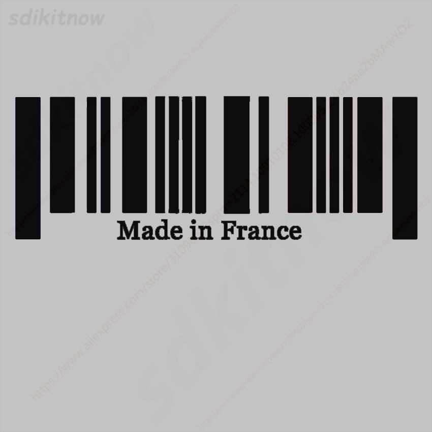 

9x25cm 1pc New Made in France Flag Bar Code Car Funny Stickers PVC Decal Styling For Peugeot Citroen Renault Bugatti DS Dacia чёрный