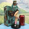 Anime Motorcycle Bulma Green And Red Coat Handmade Ornament Sculpture 26Cm