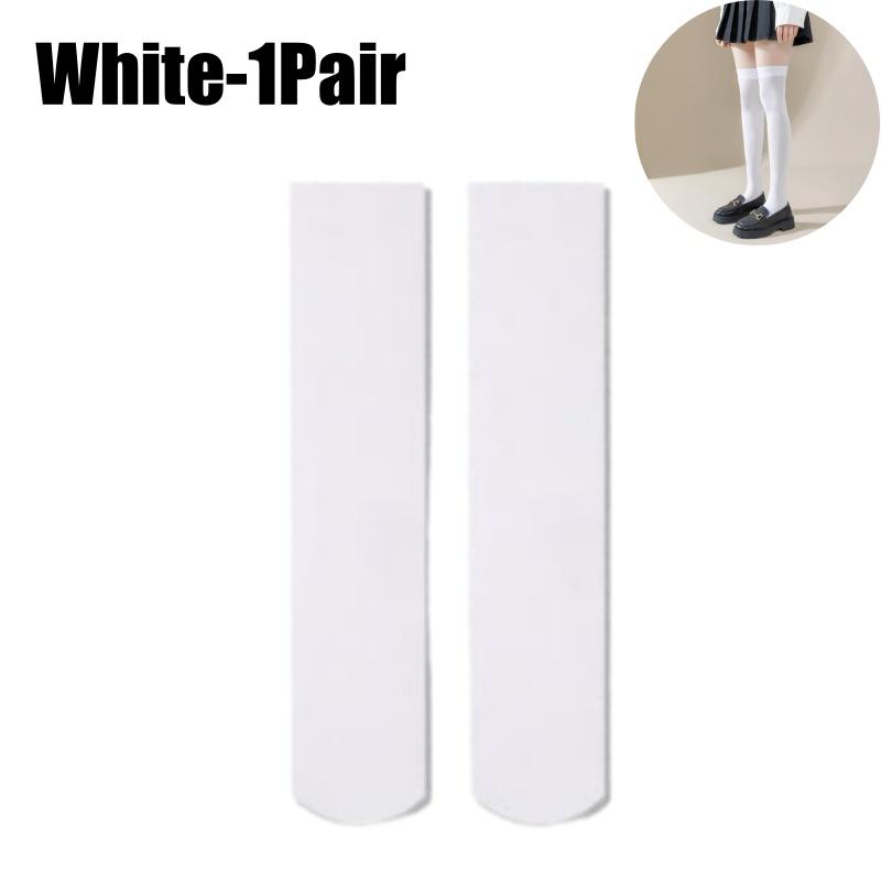 

Thin Womens Spring Summer Socks Mid Calf Solid White Sheer Pure Desire Slim Black Pressure Over Knee Stockings Stylish Wellness One Size
