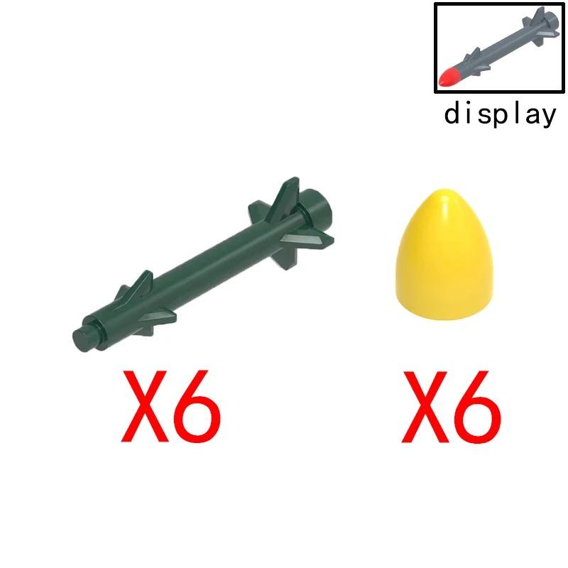 MOC Compatible Military Character Building Blocks Accessories Missile Models Fighter Jet Assembly Children's Toy Mini Brick Gift