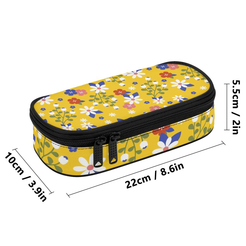 Pencil Bag 300D Polyester Portable Organized Storage Secure Zipper with Mesh Pocket Removable Divider and Pen Slots for Boys Girls