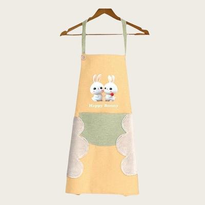 Qianxing White Rabbit Cotton Linen Waterproof Apron