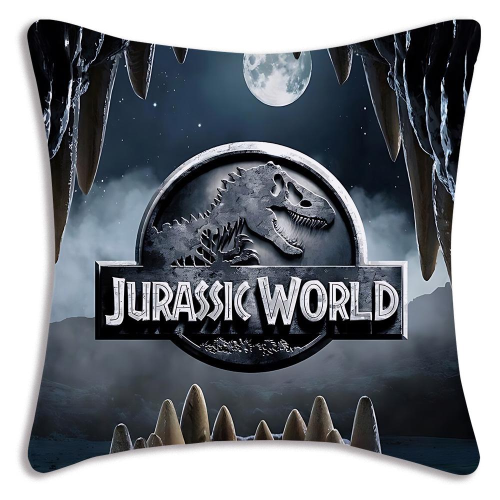 Cute Dinosaur Jurassic P-Park Pillow Covers Cartoon Sofa Decorative Home Double-sided Printing Short Plush Cute Cushion Cover