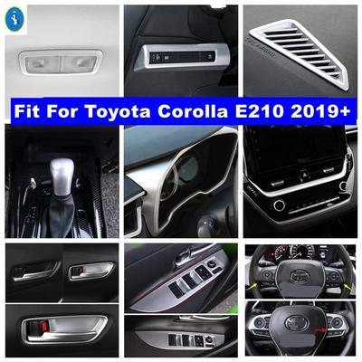 ABS Mat Volant de Voiture / Cadre Levier de Vitesse / Bouton Phares Accessoires Couvercle Garniture Pour Toyota Corolla E210 - 2024