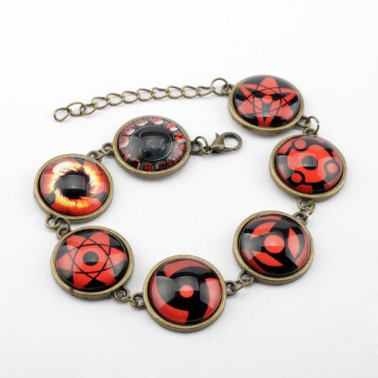 Yousheng Anime Bracelet Cartoon Faux Gem Geometric Adjustable Extension Chain Decorative Gift Anime Naruto Sharingan Eye Cosplay Pendant Chain