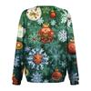 Women's Fashion Casual Long Sleeve Christmas Printed Neck Sweatshirt Top