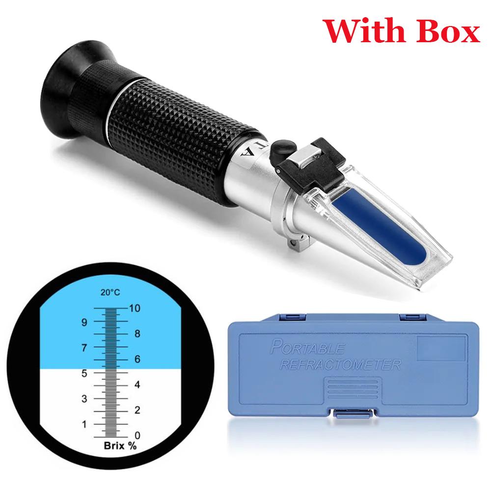 Handheld Brix Sugar Refractometer 0-10% Sugar Refractometer  ATC Low-Concentrated Sugar Content Tester Accuracy 0.1%
