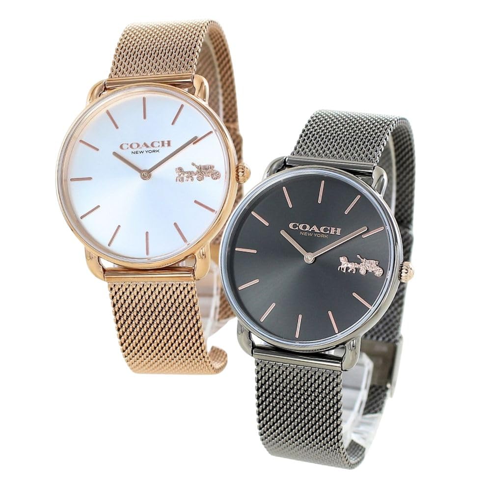 

Watch Pair Watch Storage Box Elliot Same Size Pair Watch Unisex Slim Thin Stainless Steel Bracelet Rose Gold Gray 1450438314504385 [Coach] Men s
