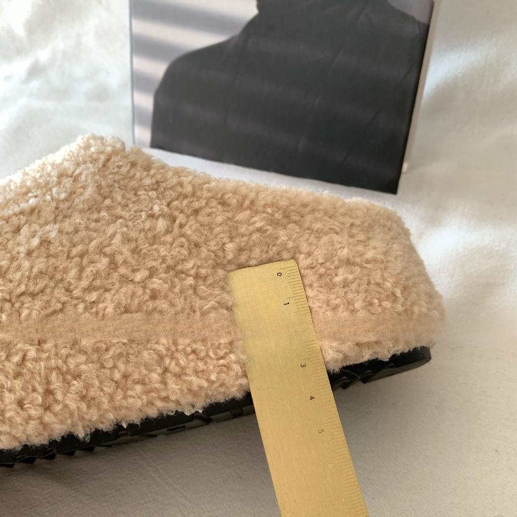 Keep your own height and thinness~ INS thick-bottomed fluffy slippers for women's 2025 autumn and winter Internet celebrity outer wear muffin bag he