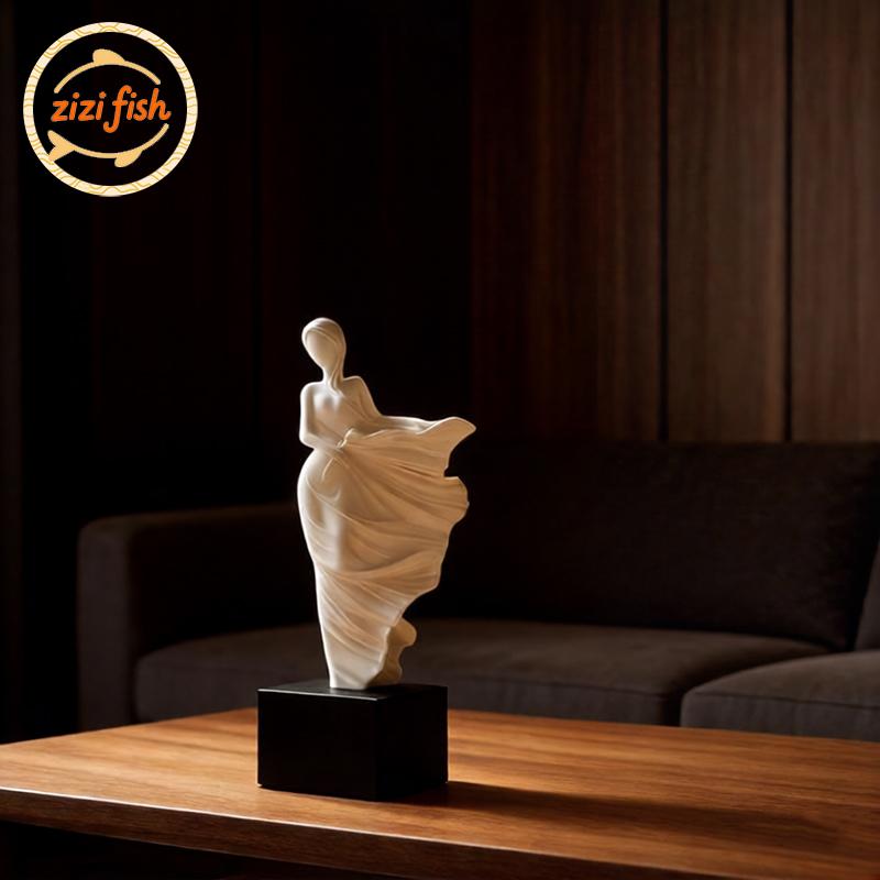 Abstract Figure Sculpture Portrait Resin Luxury Ornaments Wine Cabinet Artistic Soft Decoration Modern Home Decor Accessories