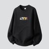 Mens Round Neck Long Sleeve Loose Casual Printed Pullover Sweatshirt