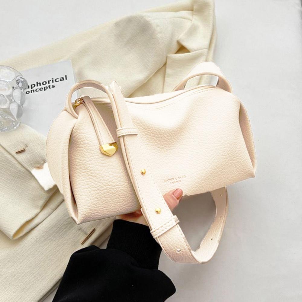 Large Capacity PU Dumpling Bag Pillow Bag Shoulder Bag Lichee Pattern Crossbody Bag  Girls/Female