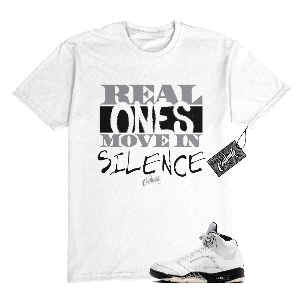 5 Reverse Metallic White Black T Shirt Match REAL 3XL