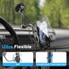 Solid Car Truck Phone Mount Holder with 11.8-Inch Gooseneck Long Arm Anti-Shake Stabilizer Compatible All Cell Phones iPhone