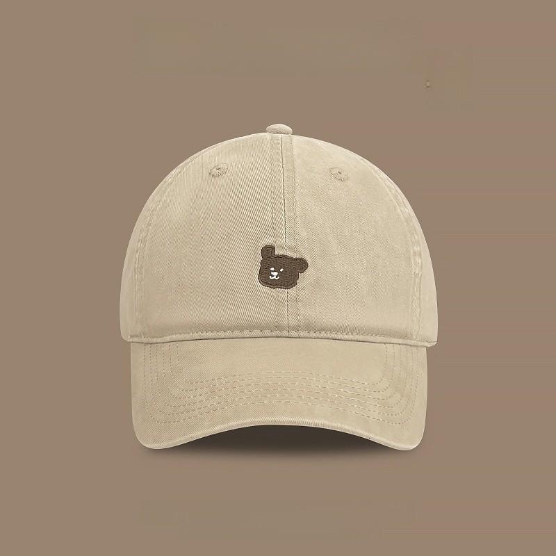 Embroidered Dog Baseball Cap With Short Brim For Casual Spring Wear