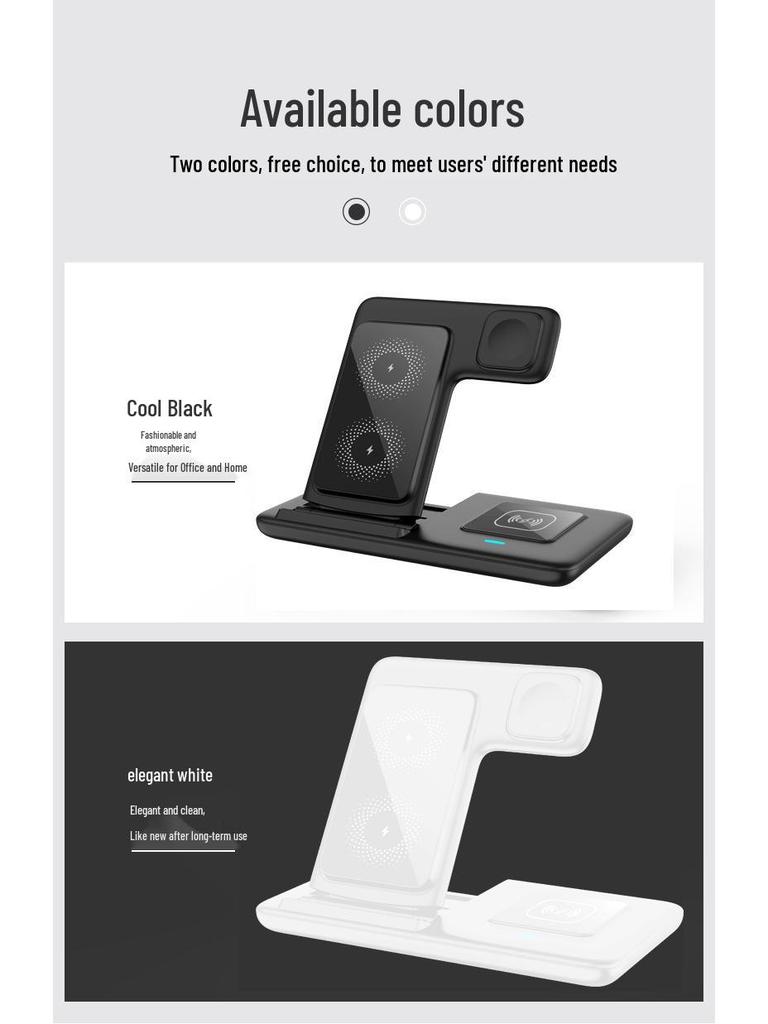 3-in-1 Folding Fast Wireless Charger 15W