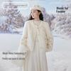 Xiangying Women's Faux Fur Round Neck Short Jacket
