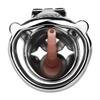 Men Short CB Lock Penis Cage Cock Lock with Belt Stainless Steel Chastity Lock Sex Toy Femdom BDSM