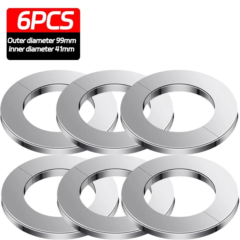 6/1PCS Self-Adhesive Stainless Steel Faucet Decorative Cover Shower Chrome Finish Water Pipe Wall Covers Bathroom Accessories