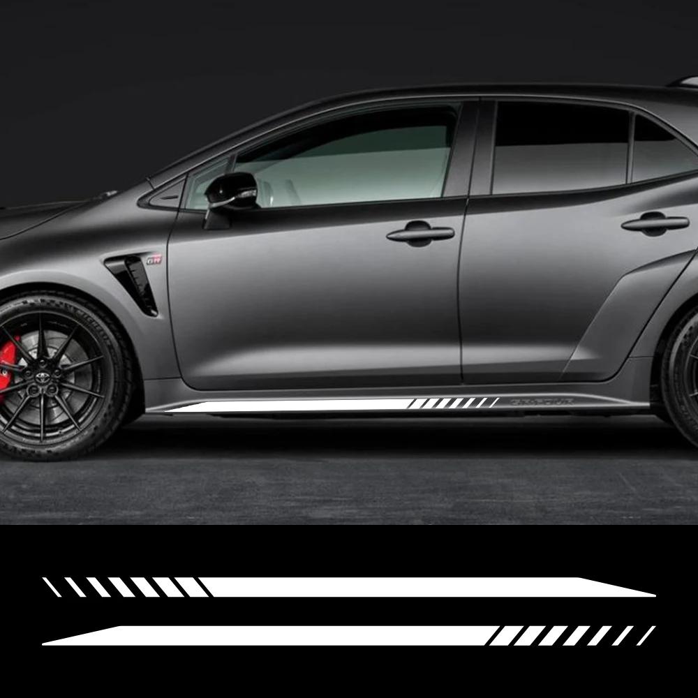 Car Vinyl Decals Side Skirt Graphics Racing Stripes Sticker Waterproof Hatchback Decor Accessories For Toyota Corolla GR Four