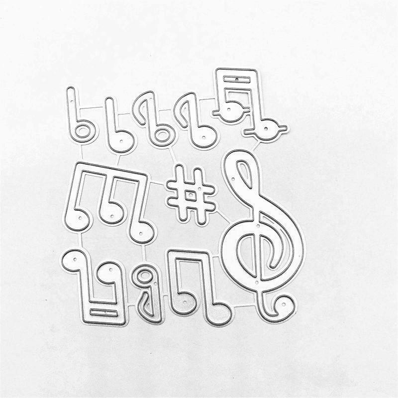 Musikalisk symbol Metal Cutting Dies för Scrapbooking Prägling Stencils Card Making Craft Decor
