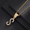 26 English Women'S Letter Pendants Necklace Twist Chain Zircon Letter Pendants Jewelry
