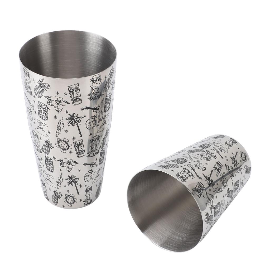 Cocktail Shaker Set 304 Stainless Steel Large Capacity Leakproof Long Lasting Use Boston Bar Shaker