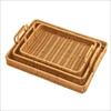 Retro Style Woven Serving Basket Woven Handheld Plastic Rattan Storage Tray  Kitchen Storage